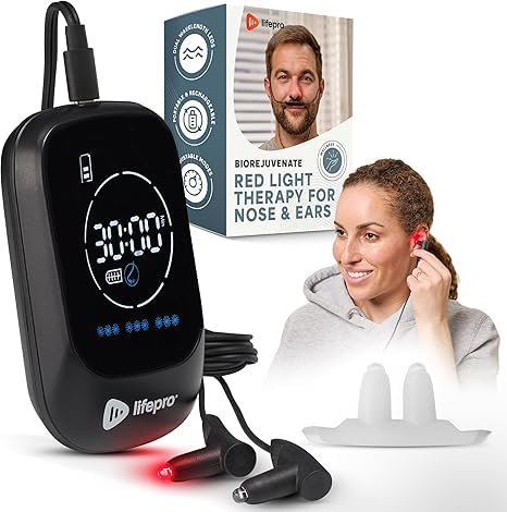 LifePro red light therapy device for nose and ears offering potential sinus comfort.