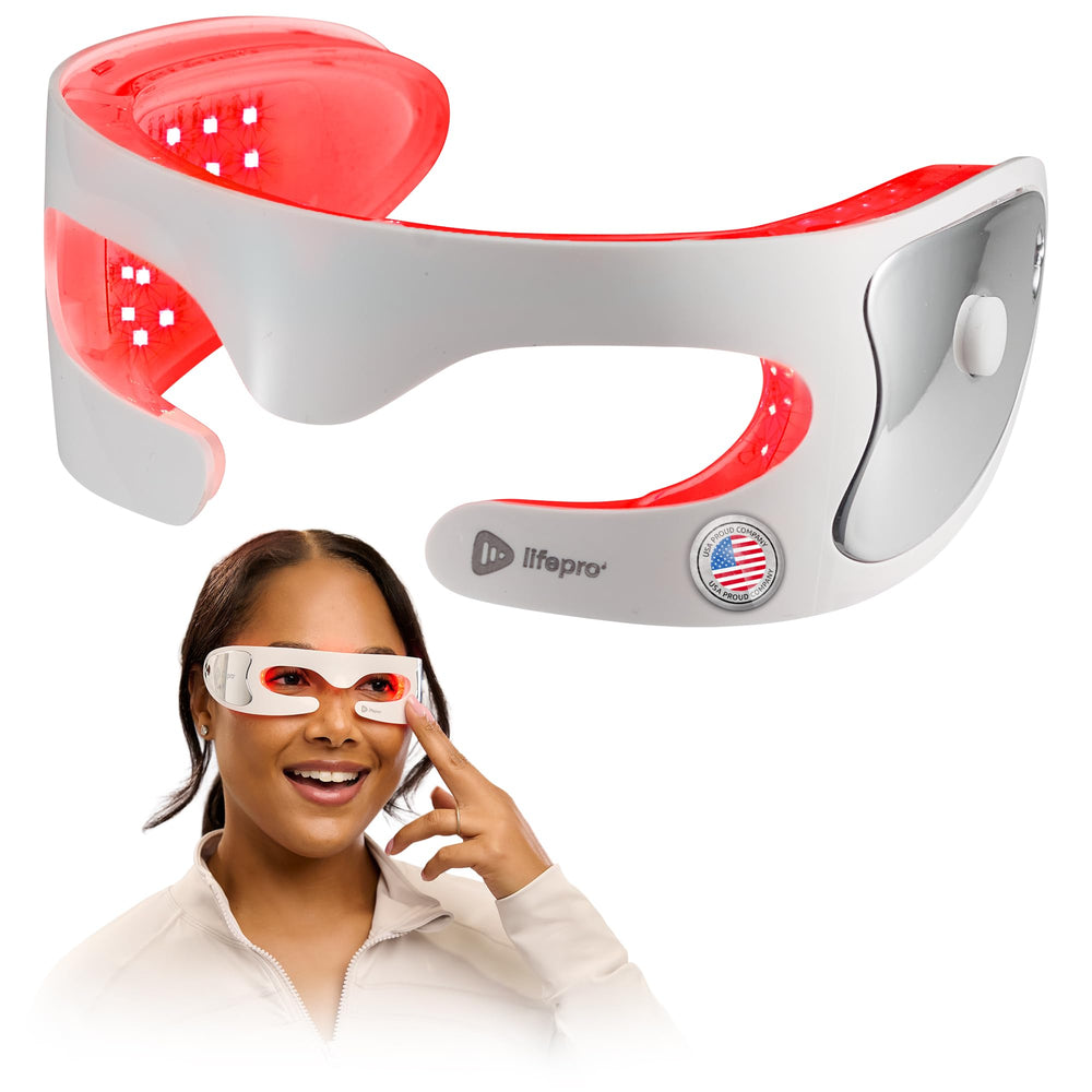 LifePro Rejuvaglow eye mask front view enabling gentle red light therapy for eyes