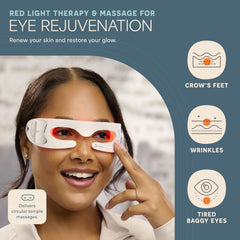 LifePro Rejuvaglow eye mask side view showing ergonomic fit over contours