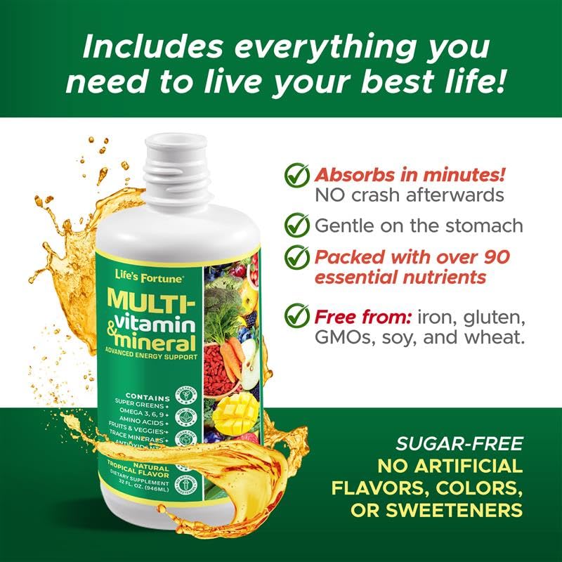 Close-up of Life's Fortune label highlighting non-GMO and sugar-free formulation