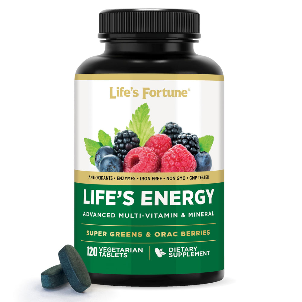 Life's Fortune Life's Energy bottle front view highlighting daily energy support for busy days