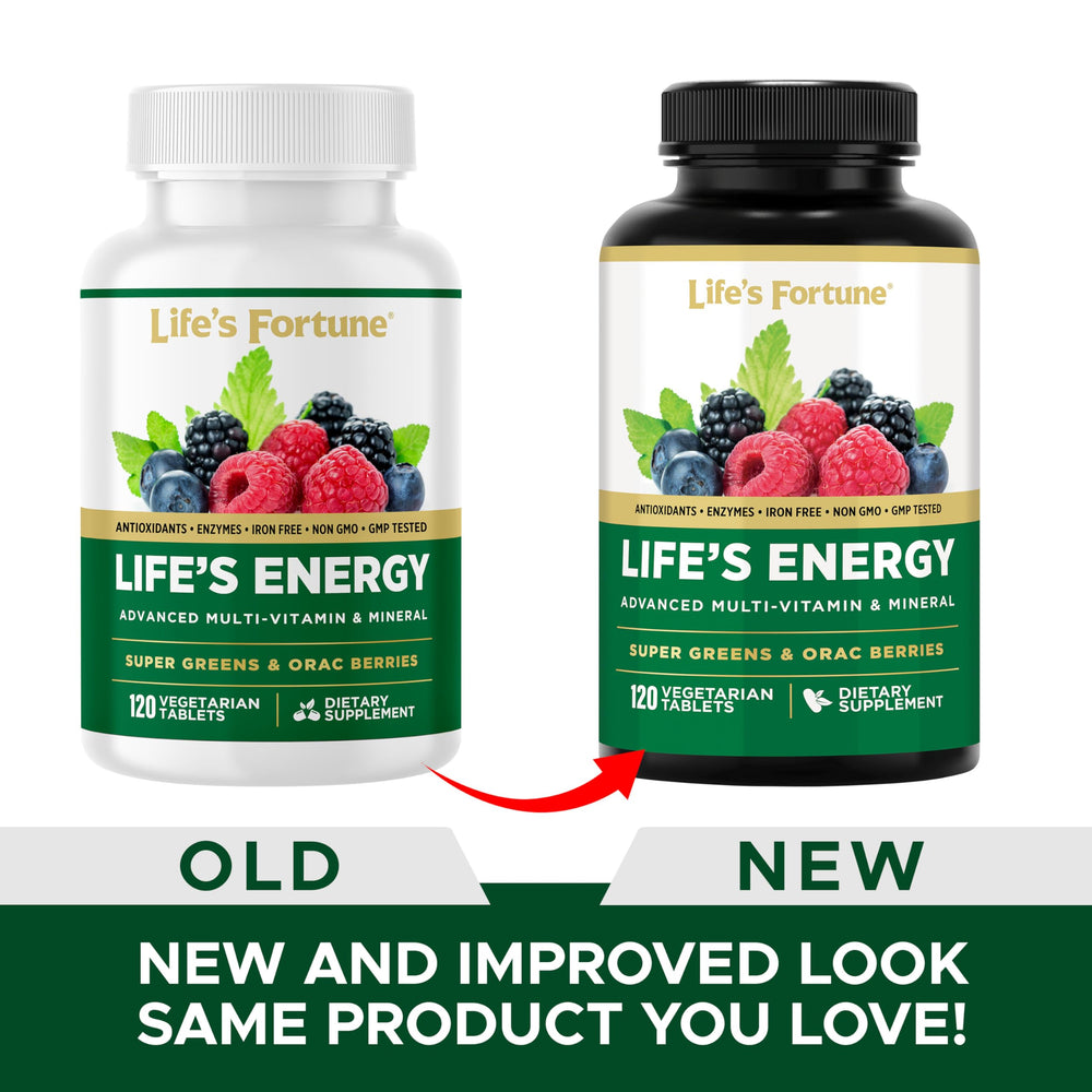 Packaging shot of Life's Energy multivitamin with clean branding