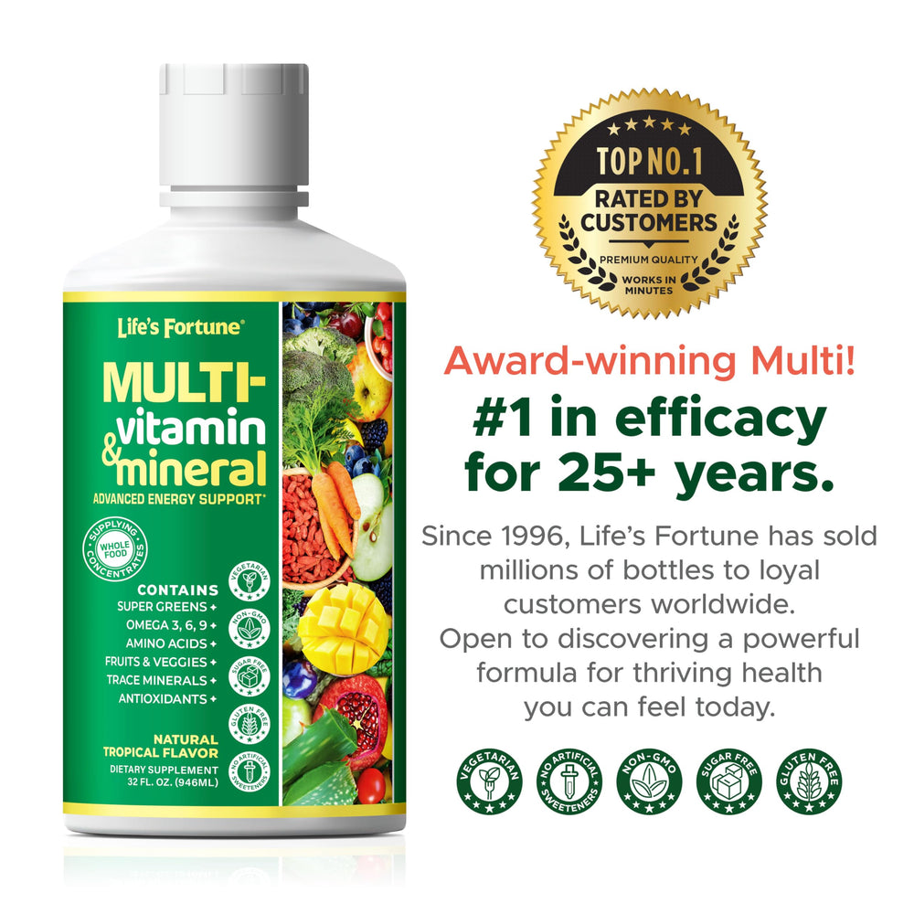 Morning routine with Life's Fortune liquid multivitamin as part of daily wellness