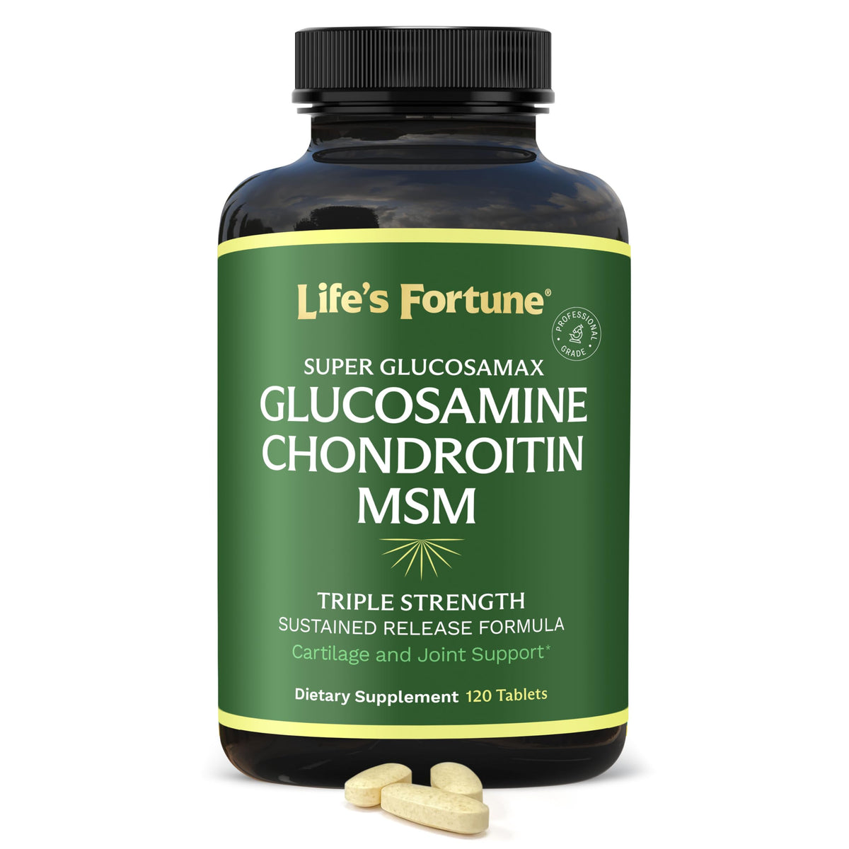 Life's Fortune Glucosamax bottle for joint support in daily use