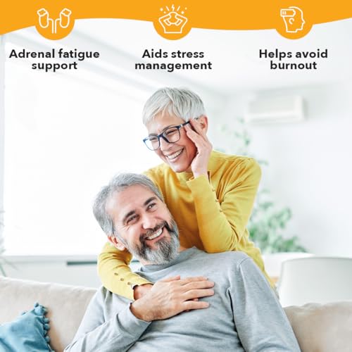 Ingredient icons emphasize adaptogens like Ashwagandha and Rhodiola for resilience.