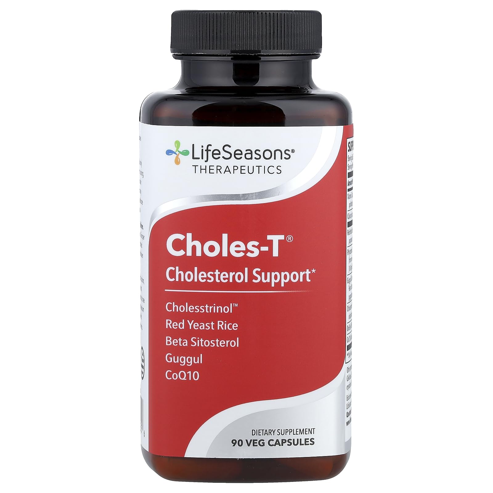 LifeSeasons Choles-T bottle label showing cholesterol support for heart health.