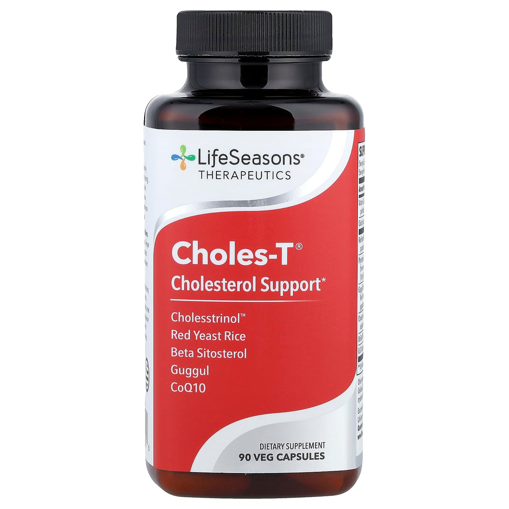LifeSeasons Choles-T bottle label showing cholesterol support for heart health.
