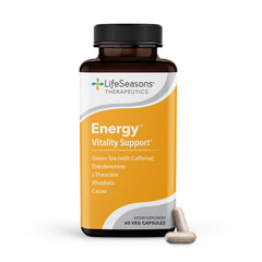 LifeSeasons Energy bottle front view showing steady energy without jitters