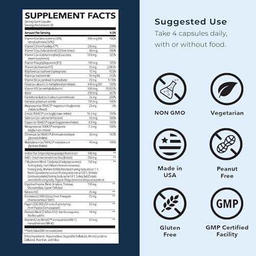 LifeSeasons Men's Multivitamin label highlights 21 vitamins and minerals for men's wellness