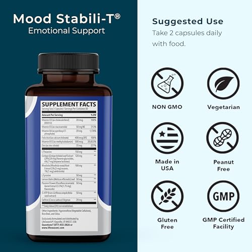 LifeSeasons Mood Uplift-R bottle with label and ingredients