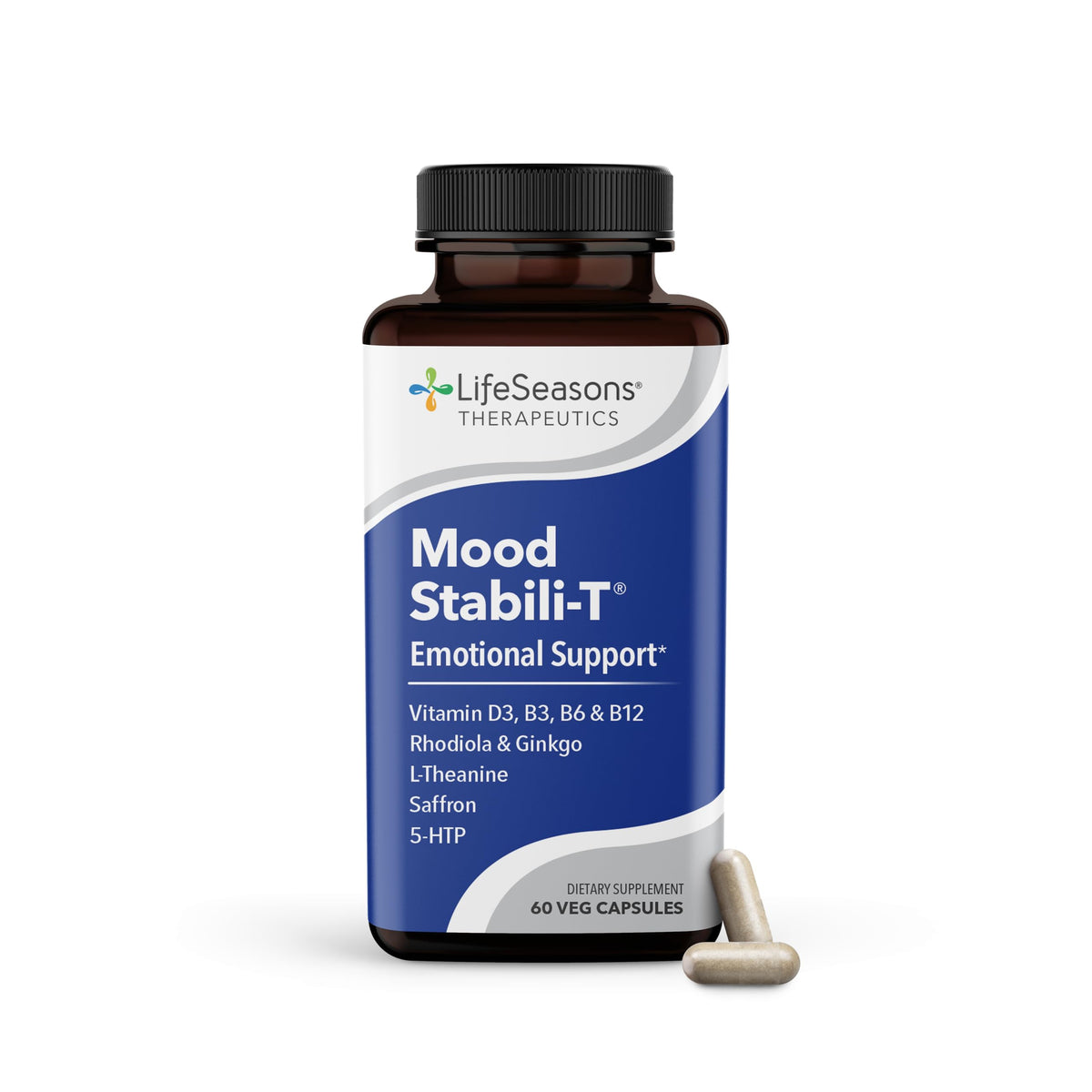 LifeSeasons Mood Uplift-R capsules close-up for daily calm
