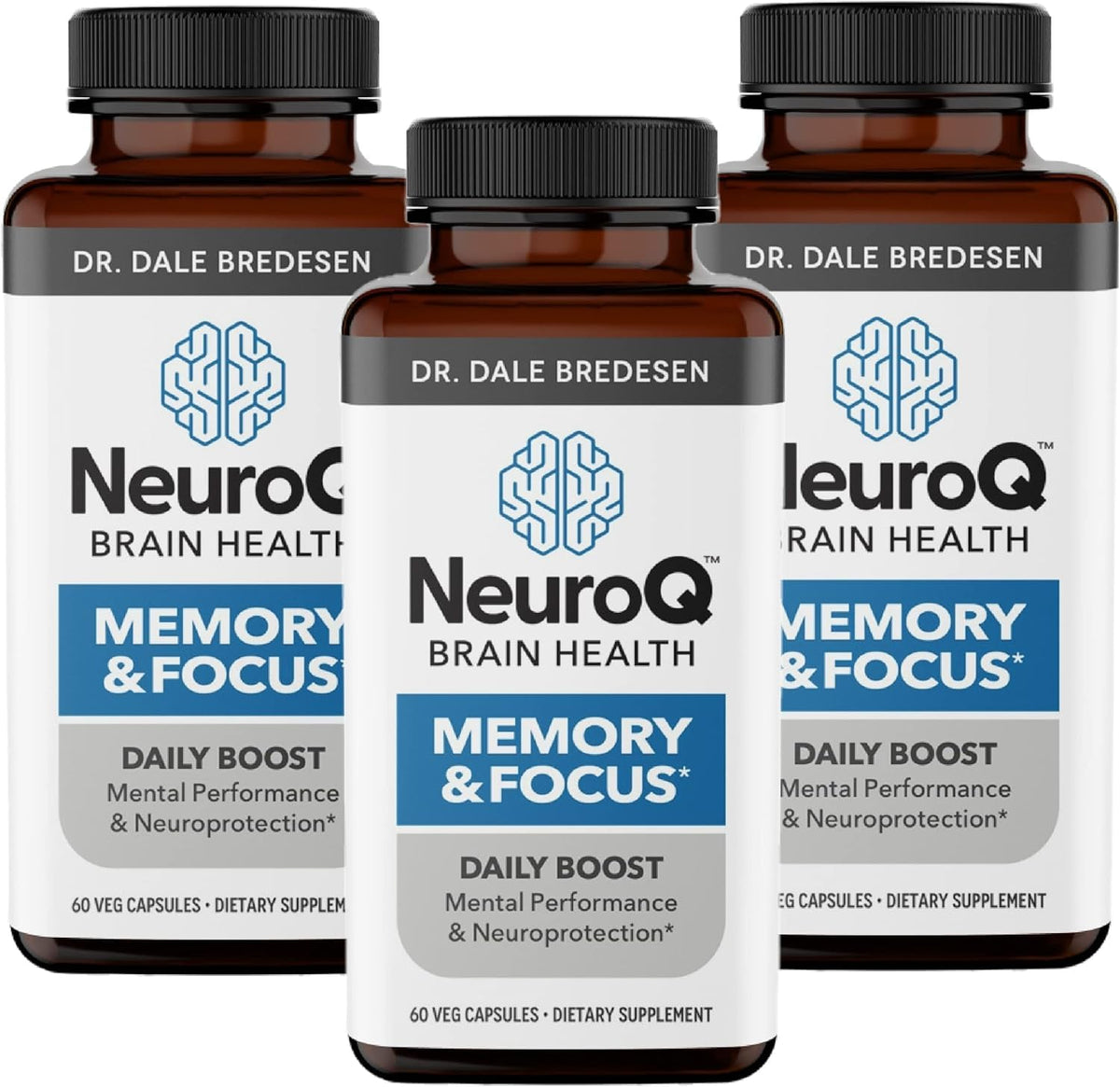 LifeSeasons NeuroQ bottle with capsules for daily cognitive support.