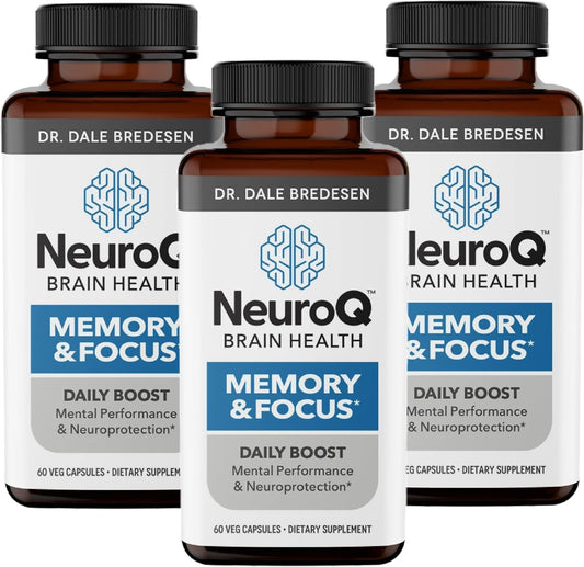 LifeSeasons NeuroQ bottle with capsules for daily cognitive support.