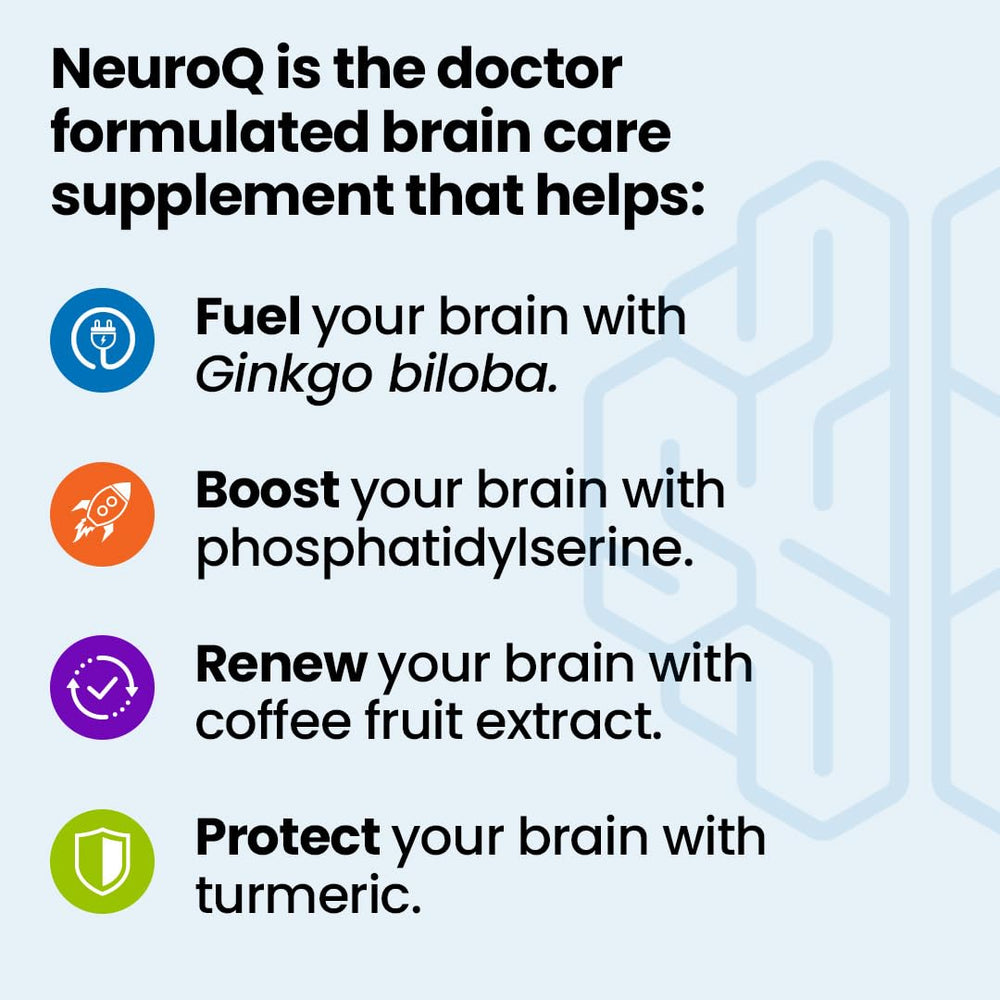 Close-up of LifeSeasons NeuroQ capsules highlighting natural ingredients
