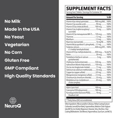 One-tablet-per-day NeuroQ regimen paired with a glass of water