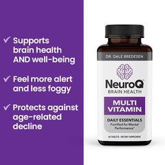 Vegan and gluten-free NeuroQ formula shown on label
