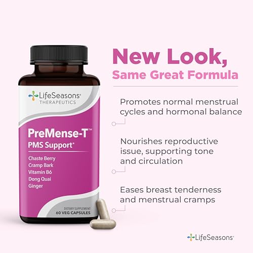 LifeSeasons PreMense-T bottle cap highlights consistent daily dosing potential