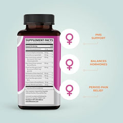 LifeSeasons PreMense-T capsules close-up emphasizes ginger and dong quai ingredients