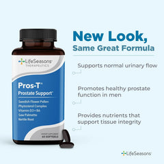 LifeSeasons Pros-T label highlights saw palmetto and phytosterol for support.
