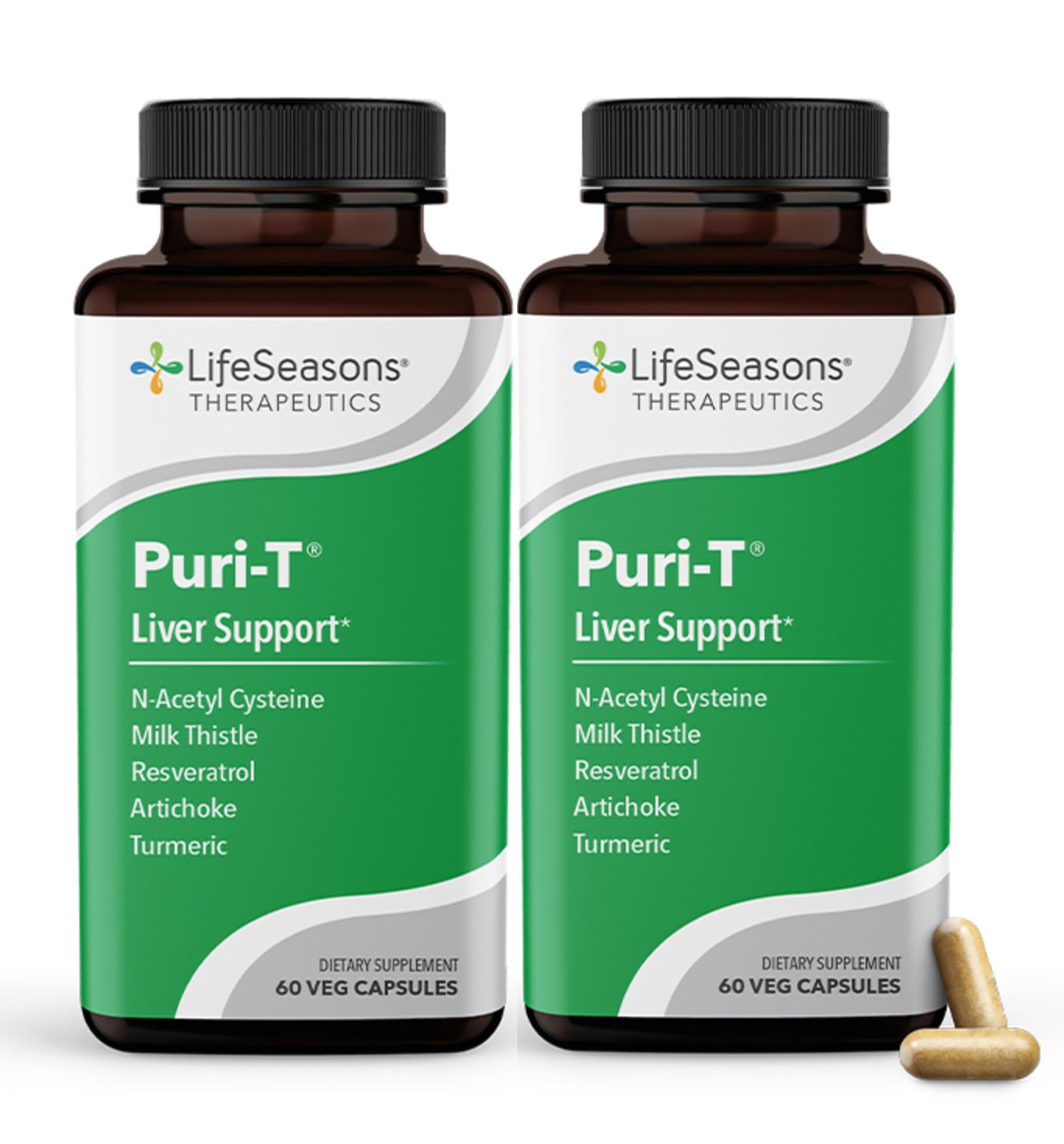 LifeSeasons Puri-T bottle front for daily liver support