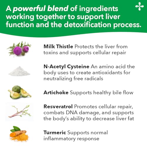 LifeSeasons Puri-T ingredients milk thistle and artichoke for liver support.