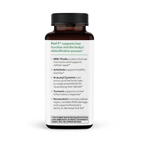 LifeSeasons Puri-T bottle label highlighting turmeric and NAC