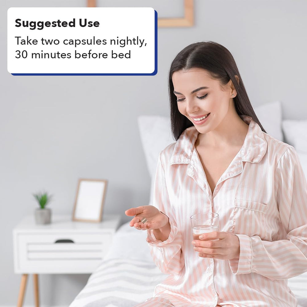 LifeSeasons Rest-ZZZ pouring capsules illustrate easy pre-bed dosing for calmer evenings.