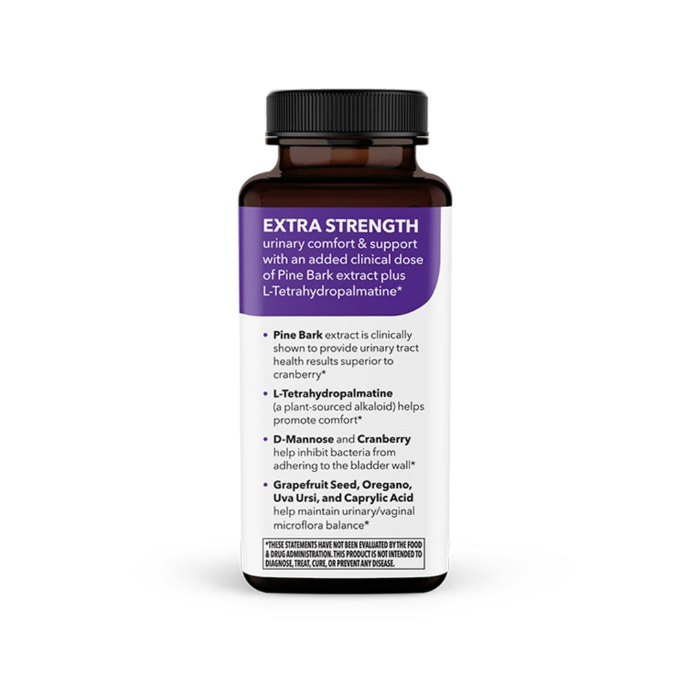 LifeSeasons Urinari-X ingredient visuals with cranberry and D-Mannose for urinary health support.