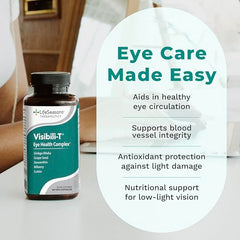 LifeSeasons Visibili-T capsules closeup highlighting lutein and zeaxanthin for eye support.