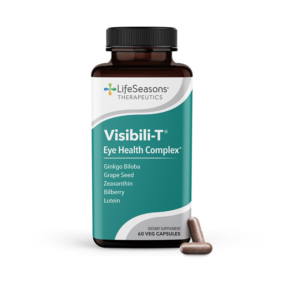 LifeSeasons Visibili-T eye health bottle supports daily visual comfort and stability.
