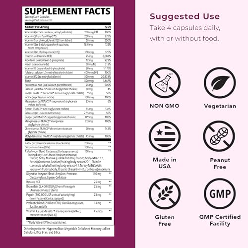 LifeSeasons Women's Multivitamin capsules close-up showing smooth, easy-to-swallow veggie caps for daily wellness.