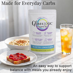 LifeSense GlucoLogic black tea infusion showing polyphenol-rich antioxidants and steady energy.