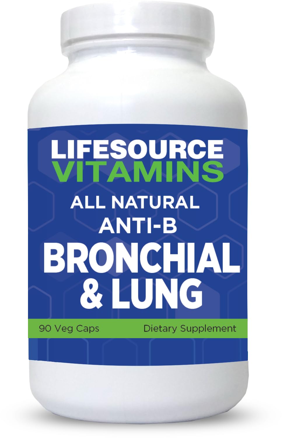 LifeSource Vitamins Anti-B bottle pour demonstrates a pure, multi-ingredient bronchial support blend.