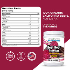 LifeSource Vitamins Beet Root Powder closeup showing rich color and powder texture