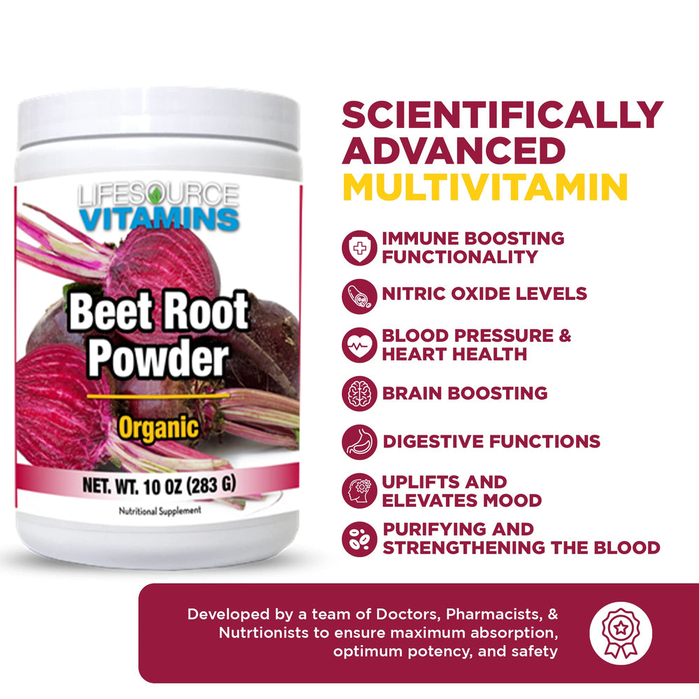 LifeSource Vitamins Beet Root Powder scoop for convenient daily serving in workouts