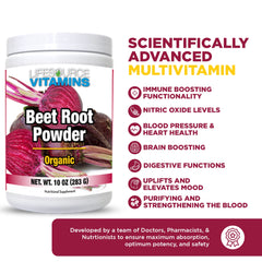 LifeSource Vitamins Beet Root Powder scoop for convenient daily serving in workouts