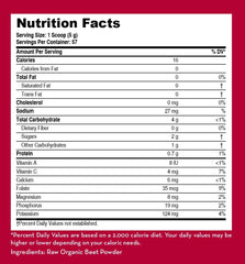 LifeSource Vitamins Organic Beet Root Powder packaging highlighting California-sourced ingredients