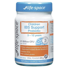 Life-Space Children IBS Support kid-dosing scene shows convenient daily use.