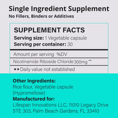 Vegan, dairy-free, gluten-free and soy-free NR supplement.