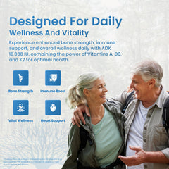 LifeStrength ADK ingredients graphic emphasizes D3 and K2 combination