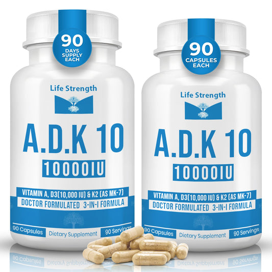 LifeStrength ADK supplement bottle front view highlighting bone health support