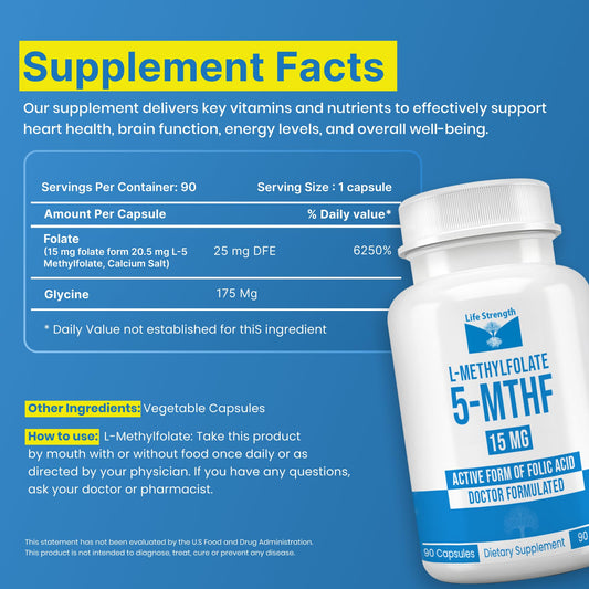 LifeStrength L-Methylfolate capsules in pack promoting mood clarity.