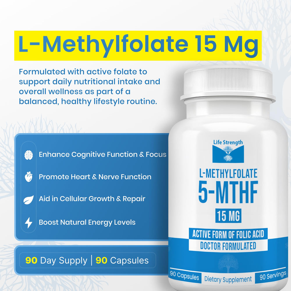 LifeStrength 15mg packaging on shelf highlighting non-GMO claim.