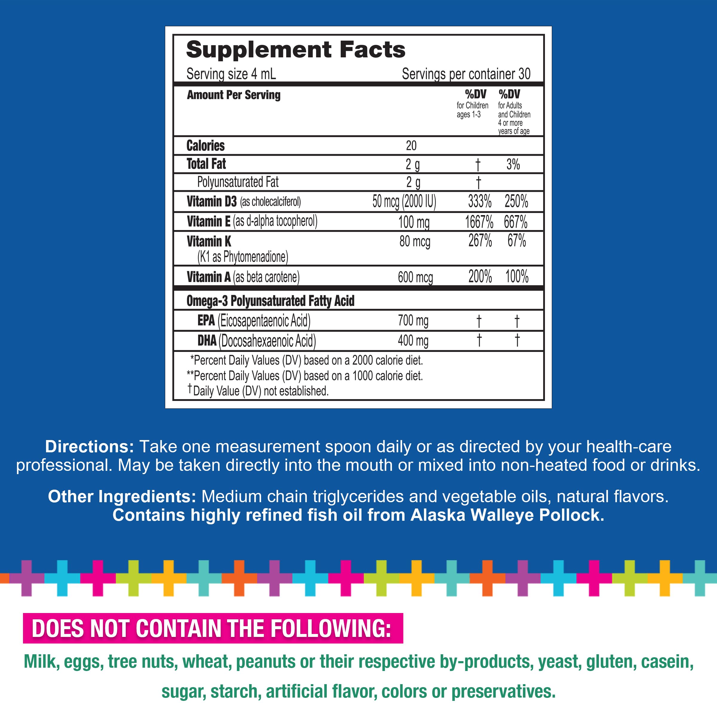 Lifetrients Speak+D Pure Oil on a spoon for easy serving.