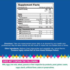Lifetrients Speak+D Pure Oil on a spoon for easy serving.