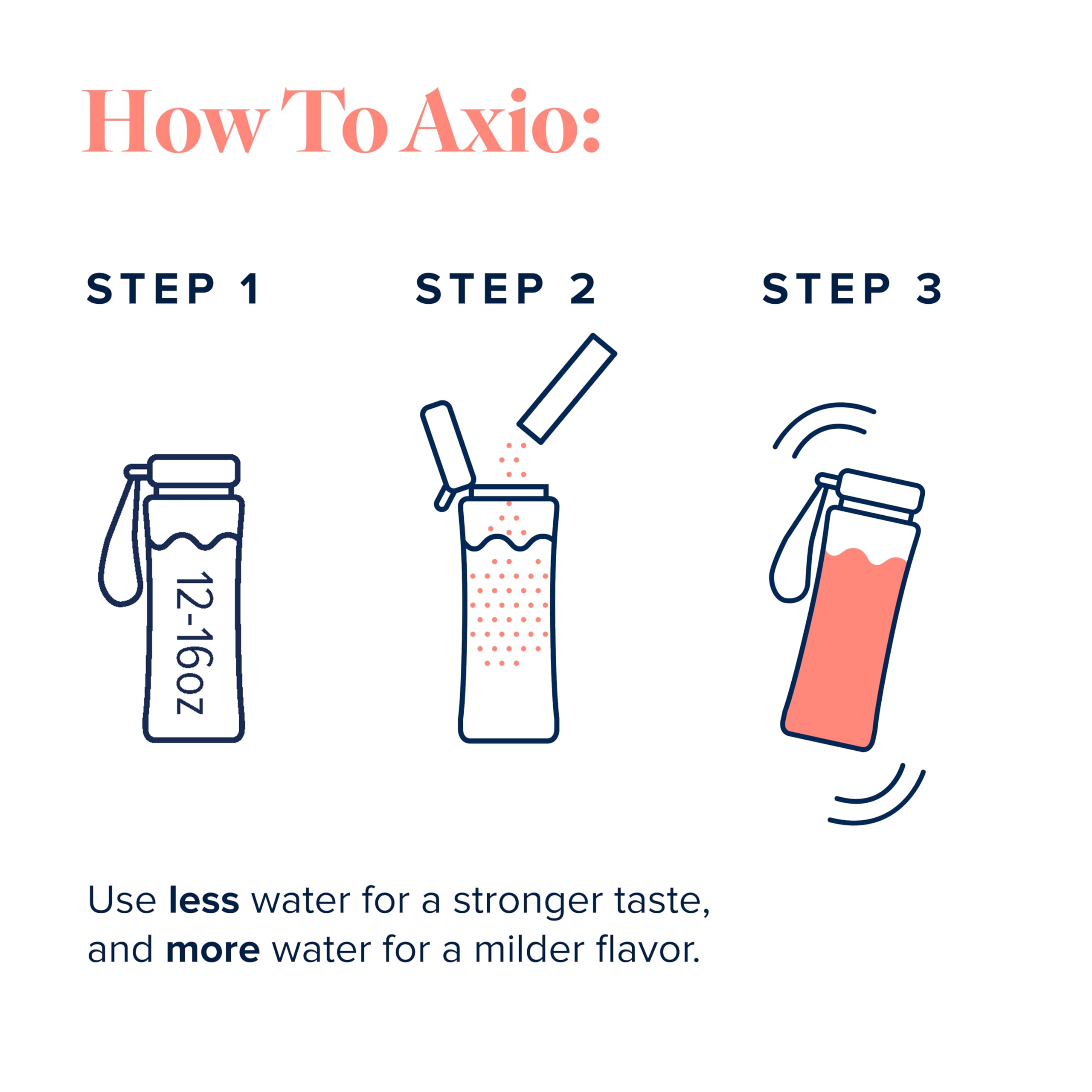 LifeVantage AXIO Peach Nectarine decaf flavor in convenient sachets.