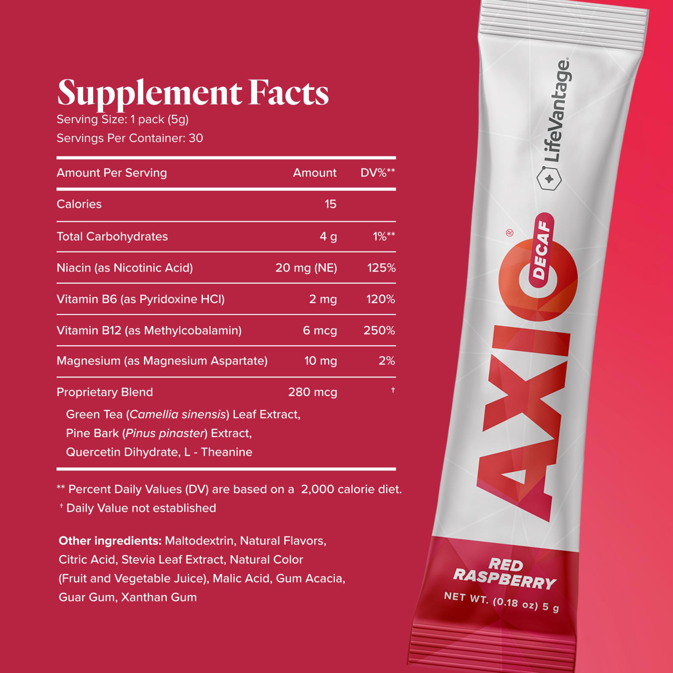 LifeVantage AXIO packets close-up highlighting convenient daily servings