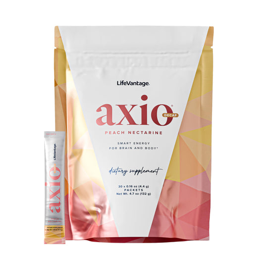 LifeVantage AXIO Peach Nectarine packets for fast, on-the-go energy.