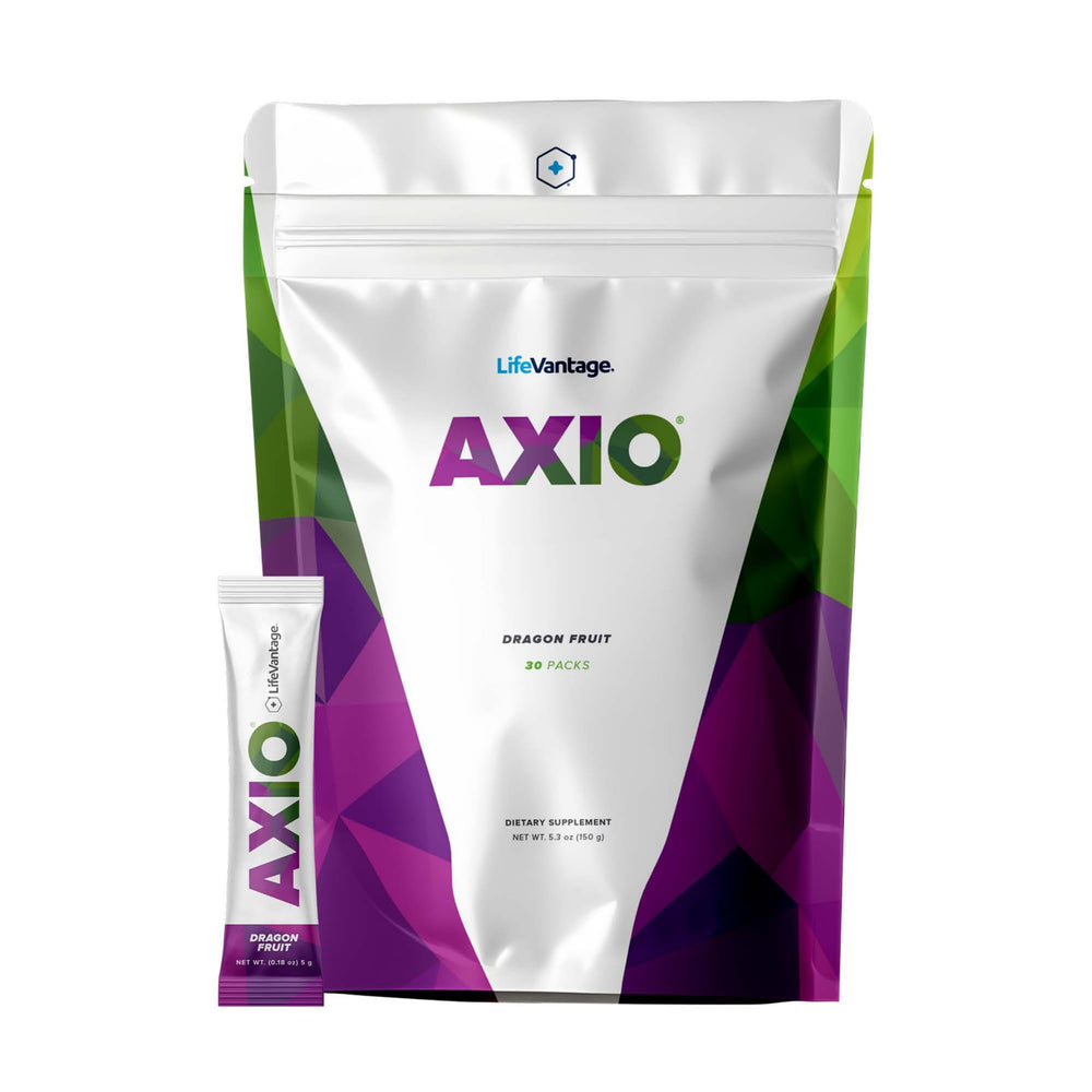 LifeVantage AXIO packet ready to mix for on-the-go focus.