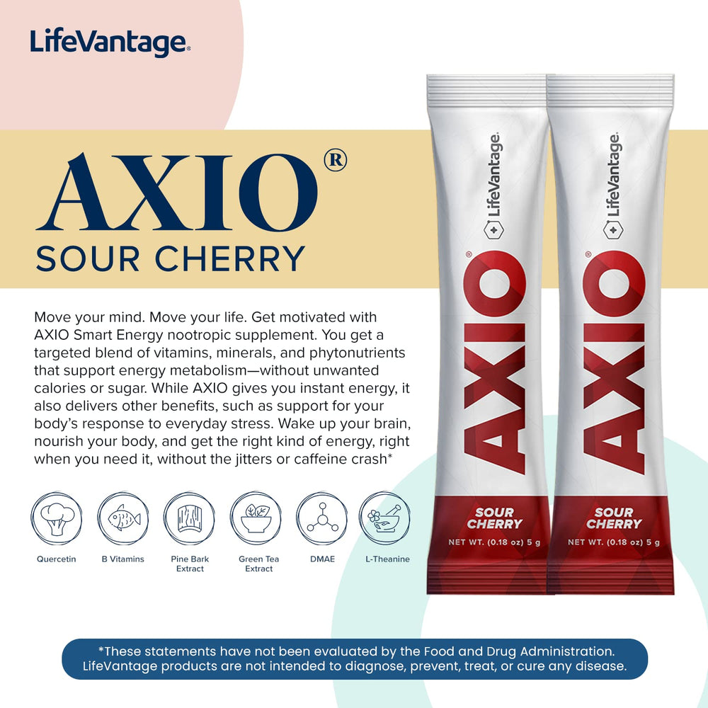 LifeVantage AXIO sour cherry flavor packet for refreshing mood support